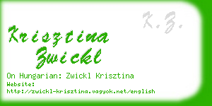 krisztina zwickl business card